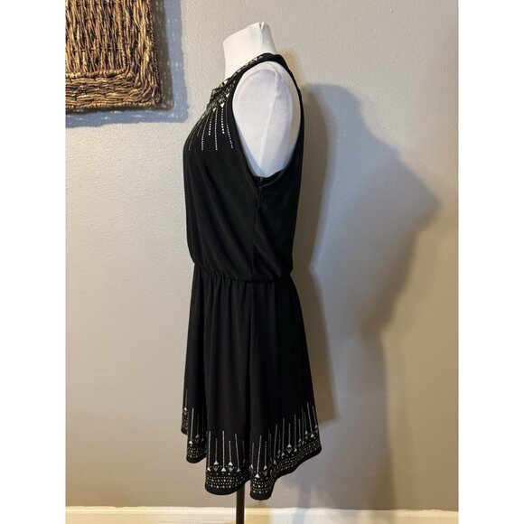 WHBM Dress M Medium 6 8 10 Studded Gold Silver Black Sleeveless Washable - Picture 7 of 15